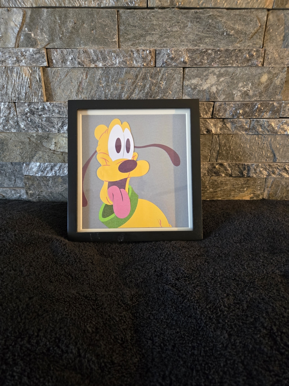 RARE!!! Disney Play In The Park Pluto Framed Art Print - Yellow